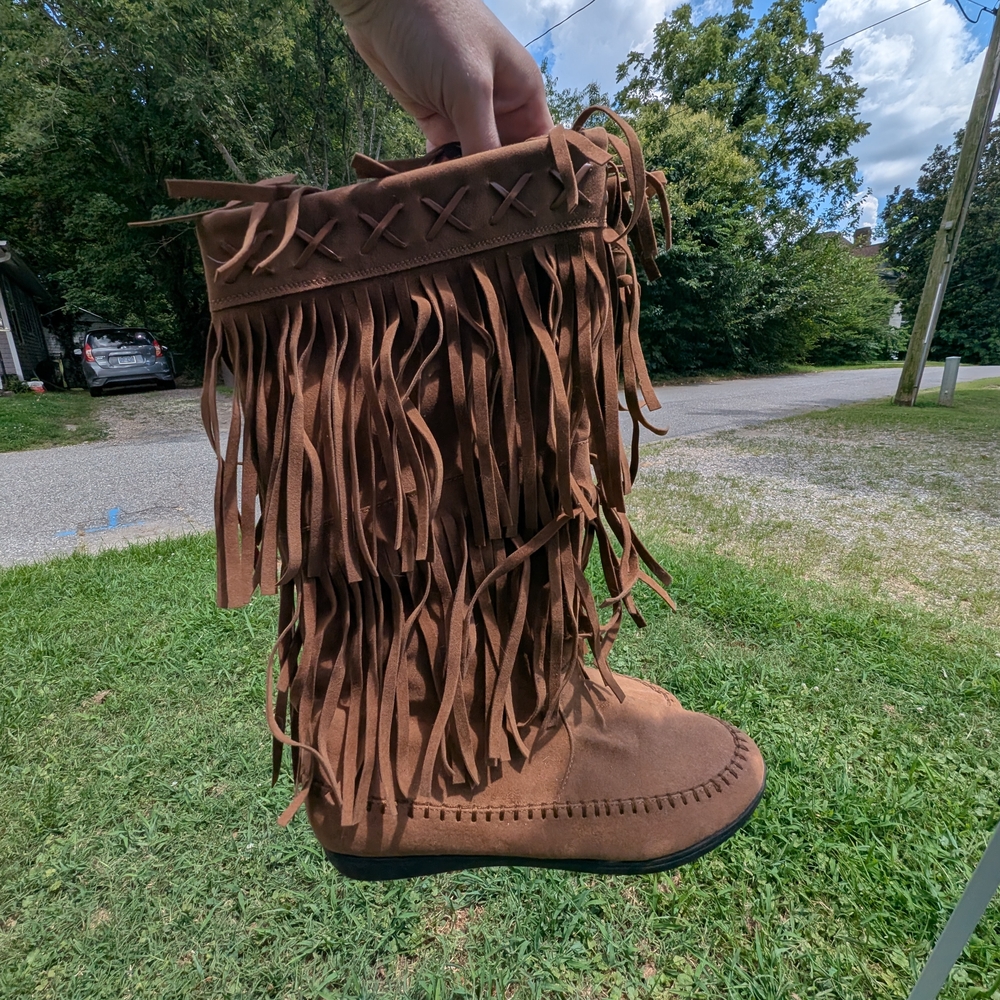 Fringed Brown Women's Boots
